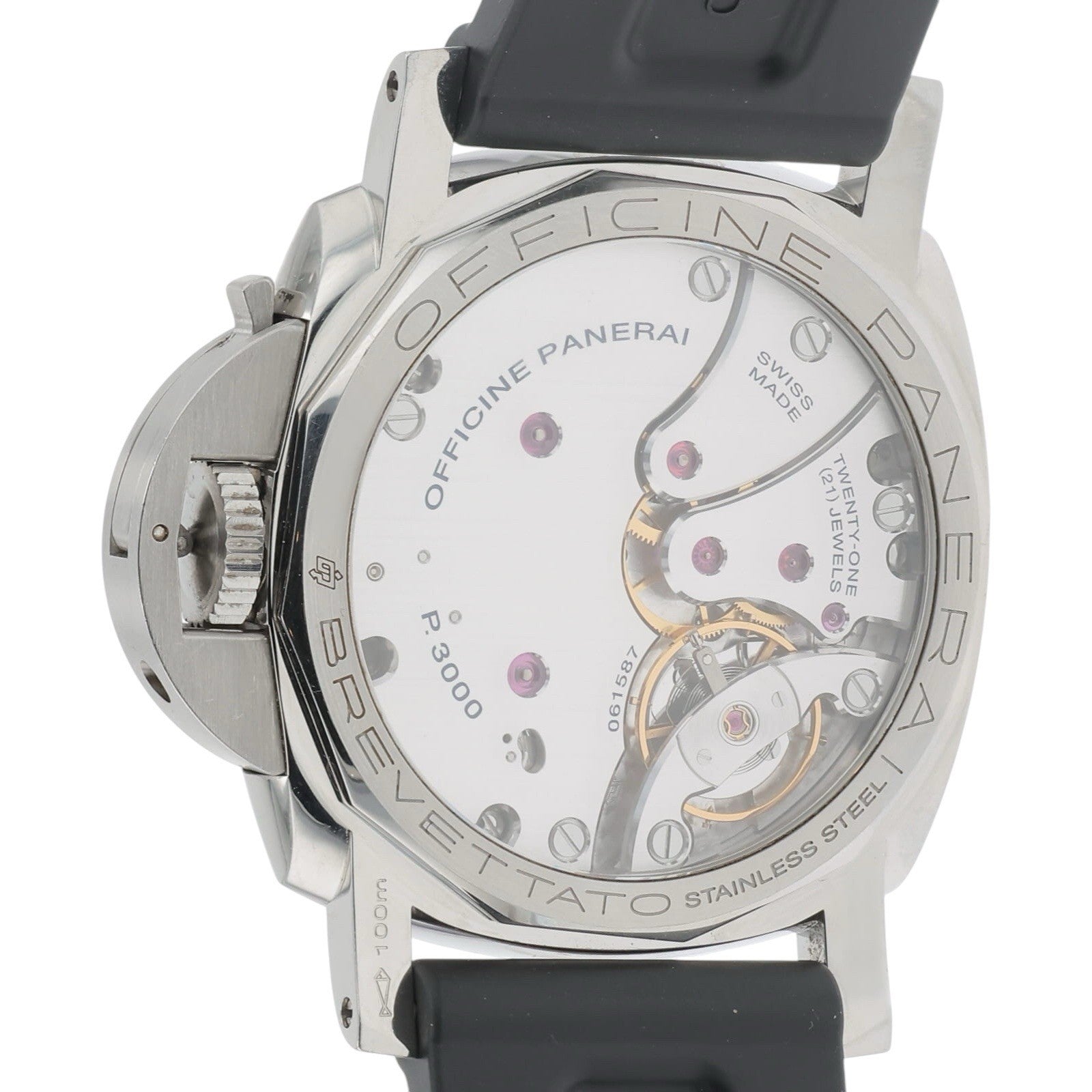 Panerai Marina Militare Black Dial Steel 47mm Manual Wind Mens Watch PAM00673