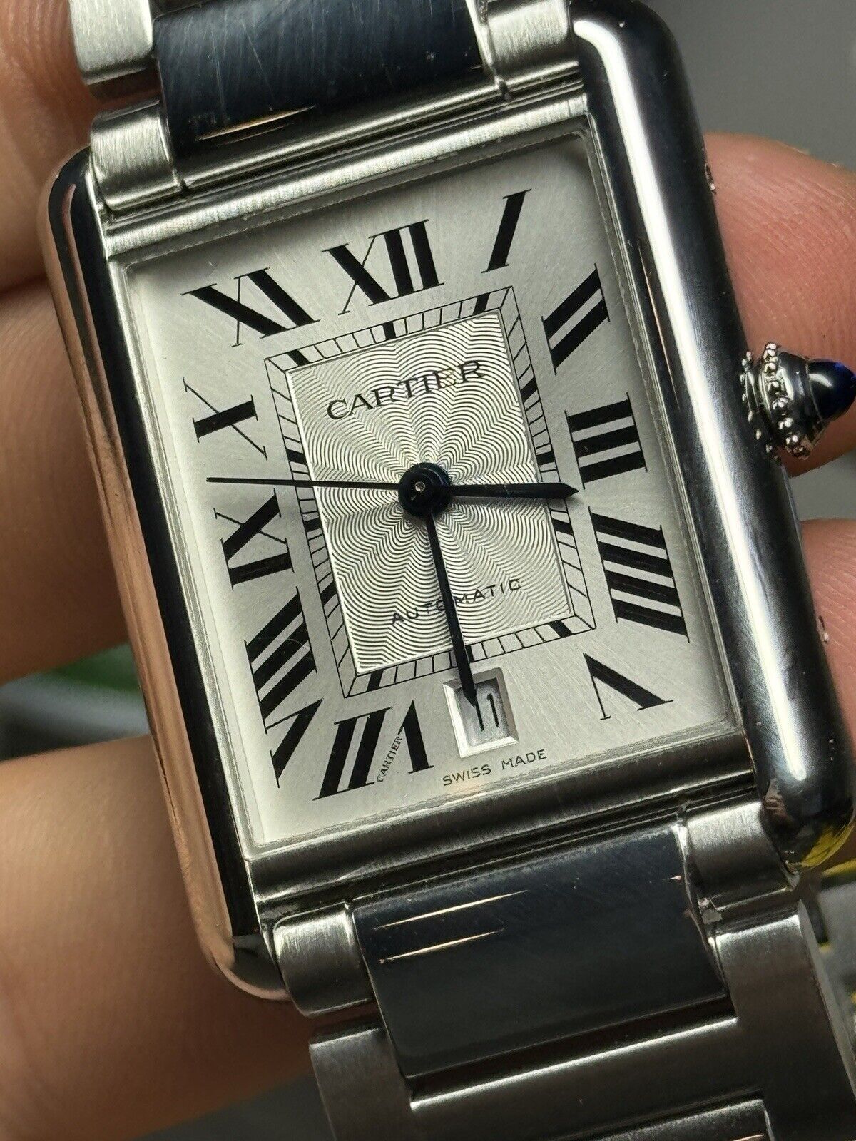 Cartier Tank XL Stainless Steel 31mm Roman Dial Automatic Men’s Watch WSTA0040