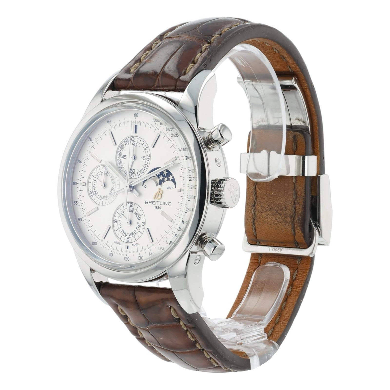 Breitling Transocean Silver Dial Stainless Steel 43mm Automatic Men’s A19310