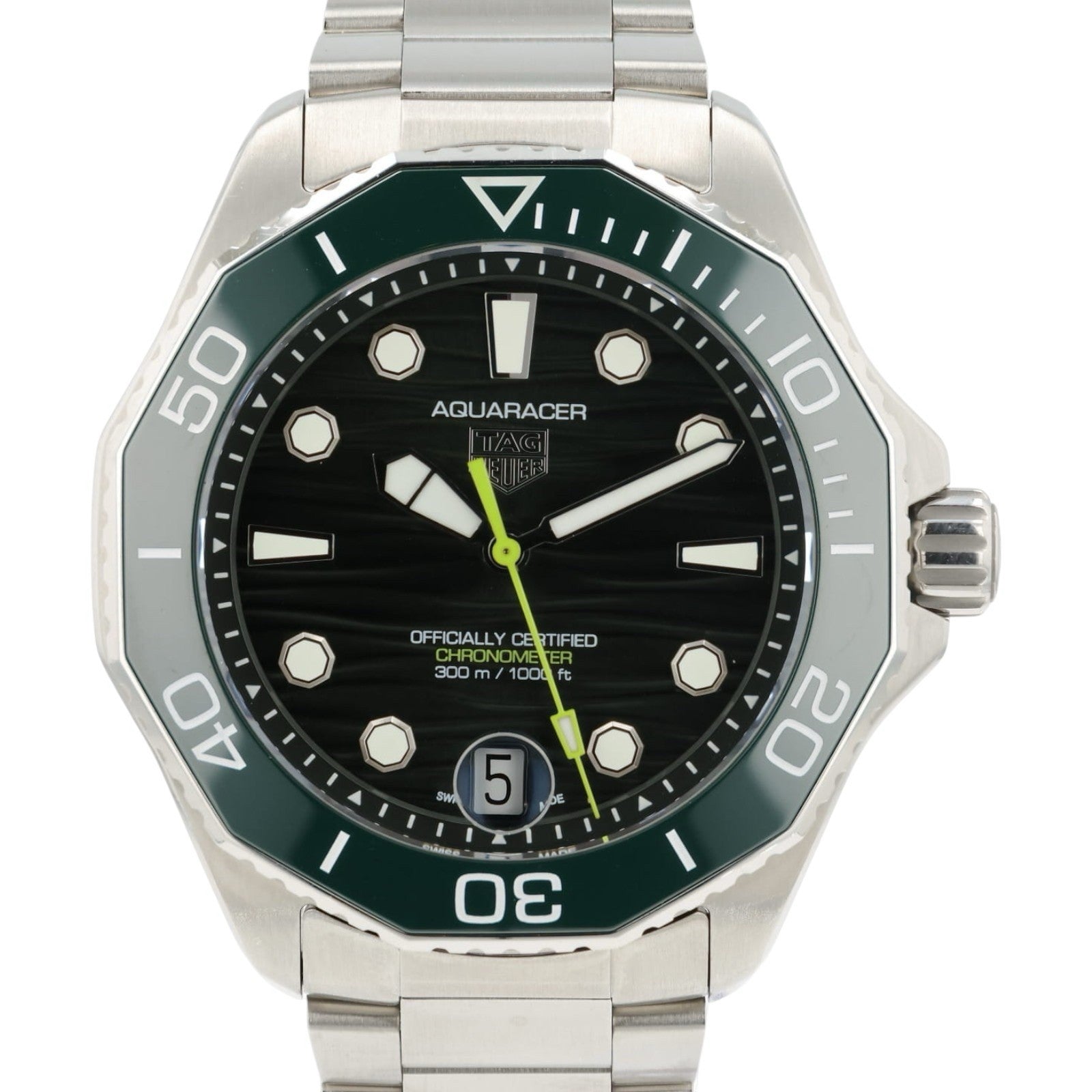 Tag Heuer Aquaracer Green Dial Stainless Steel 42mm Automatic Mens Watch WBP5116