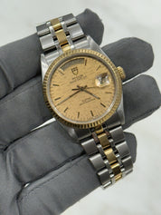 Tudor Date Day 76213 Champagne Dial Mens Two Tone Stainless Automatic Watch