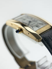 Cartier Tank Americaine Medium Automatic 18kt Yellow Gold Guilloche Roman Dial