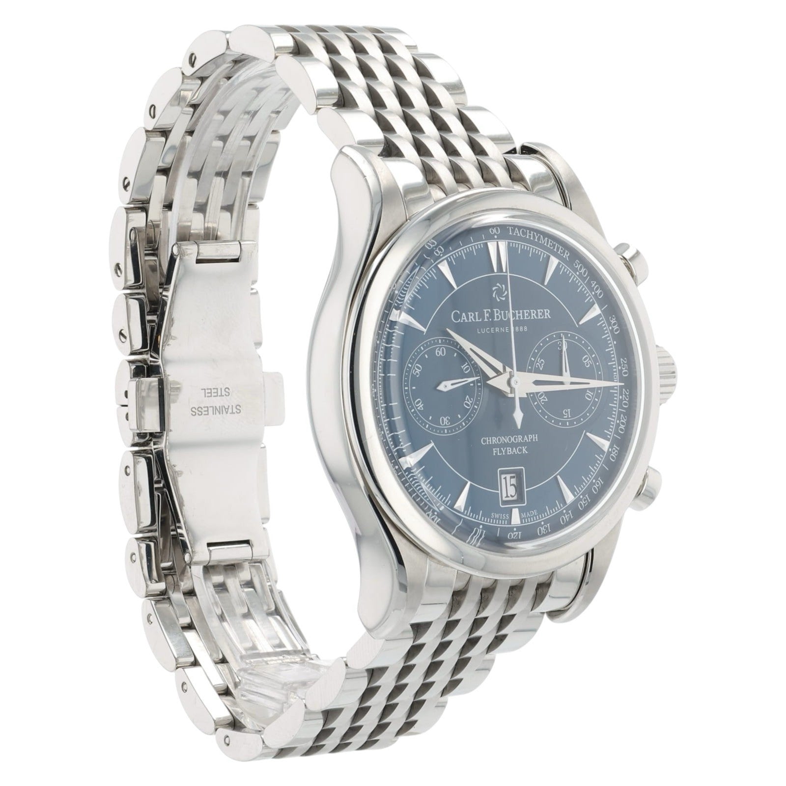 Carl F Bucherer Manero Stainless Steel Blue Dial 43mm Automatic Mens 10919.08