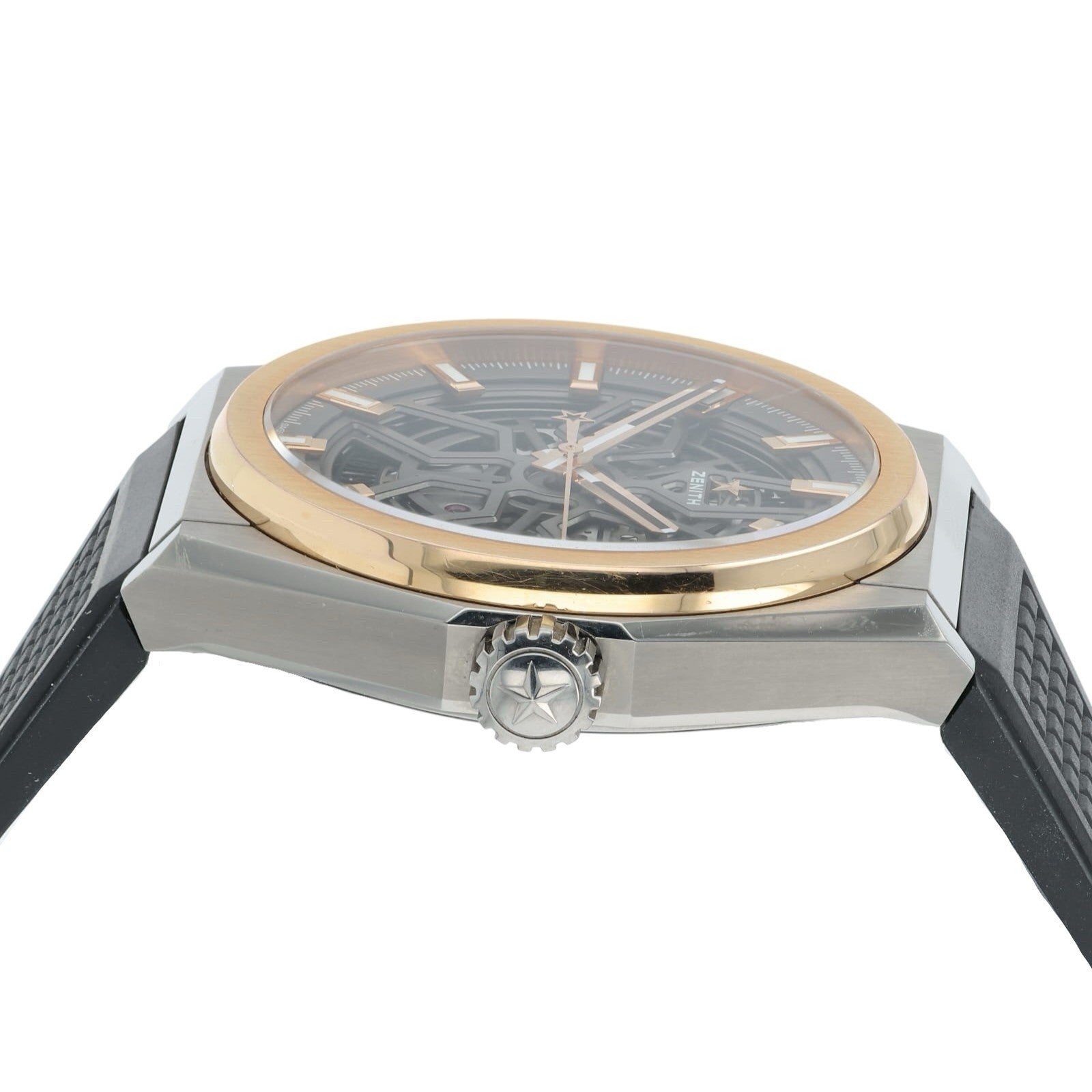 Zenith Defy Classic Skeleton Gray Dial Gold Bezel Auto Men's Watch 87.9001.670