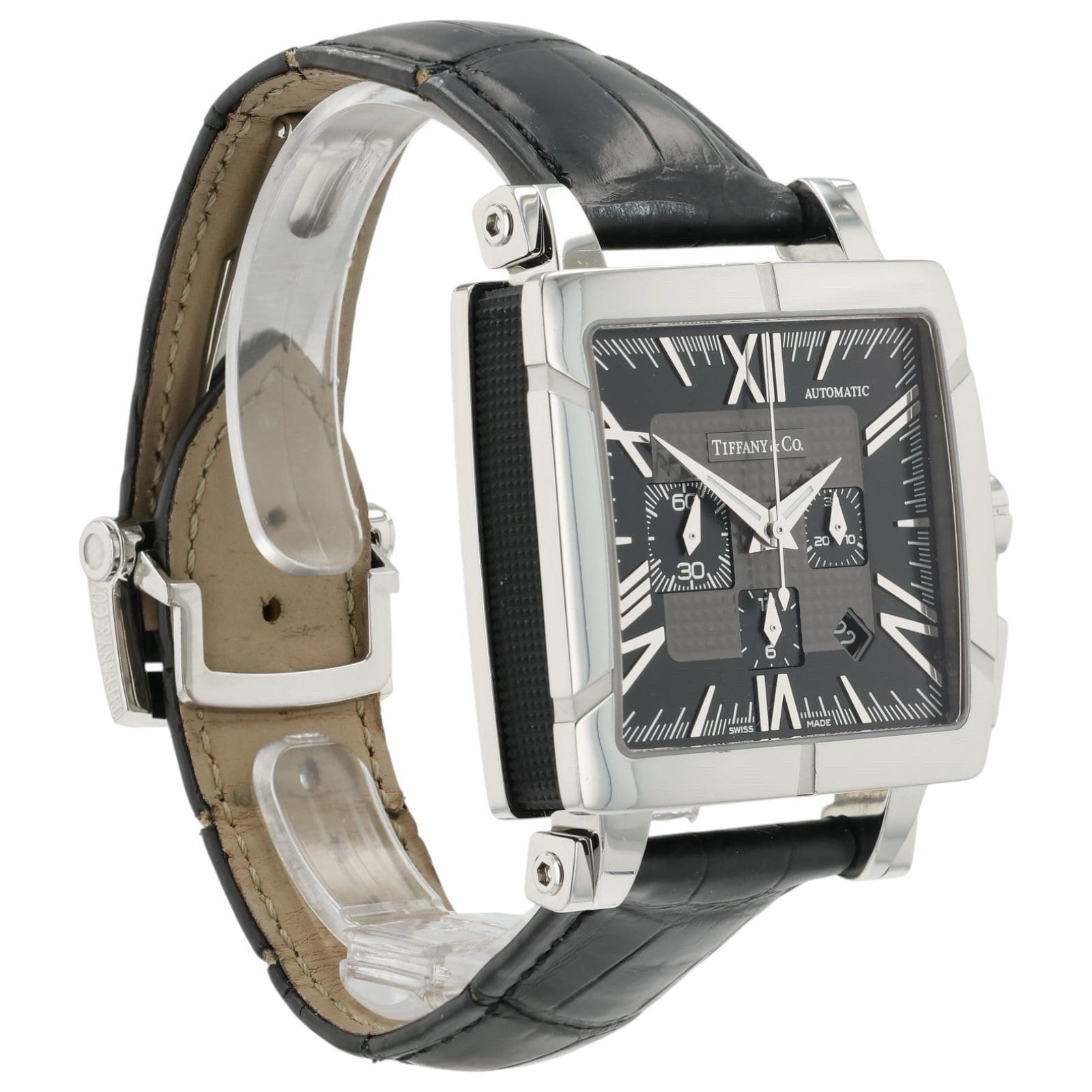 Tiffany Atlas Chrono Black Dial Stainless Steel 40mm Automatic Mens Watch