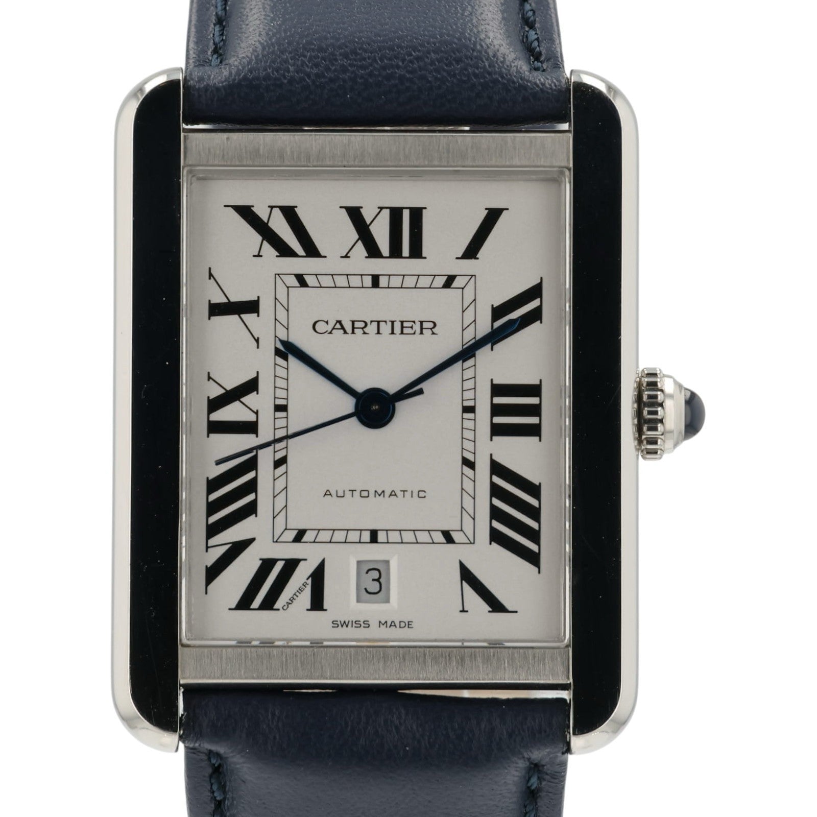 Cartier Tank XL Silver Dial Stainless Steel 31mm Automatic Men's Watch W5200027