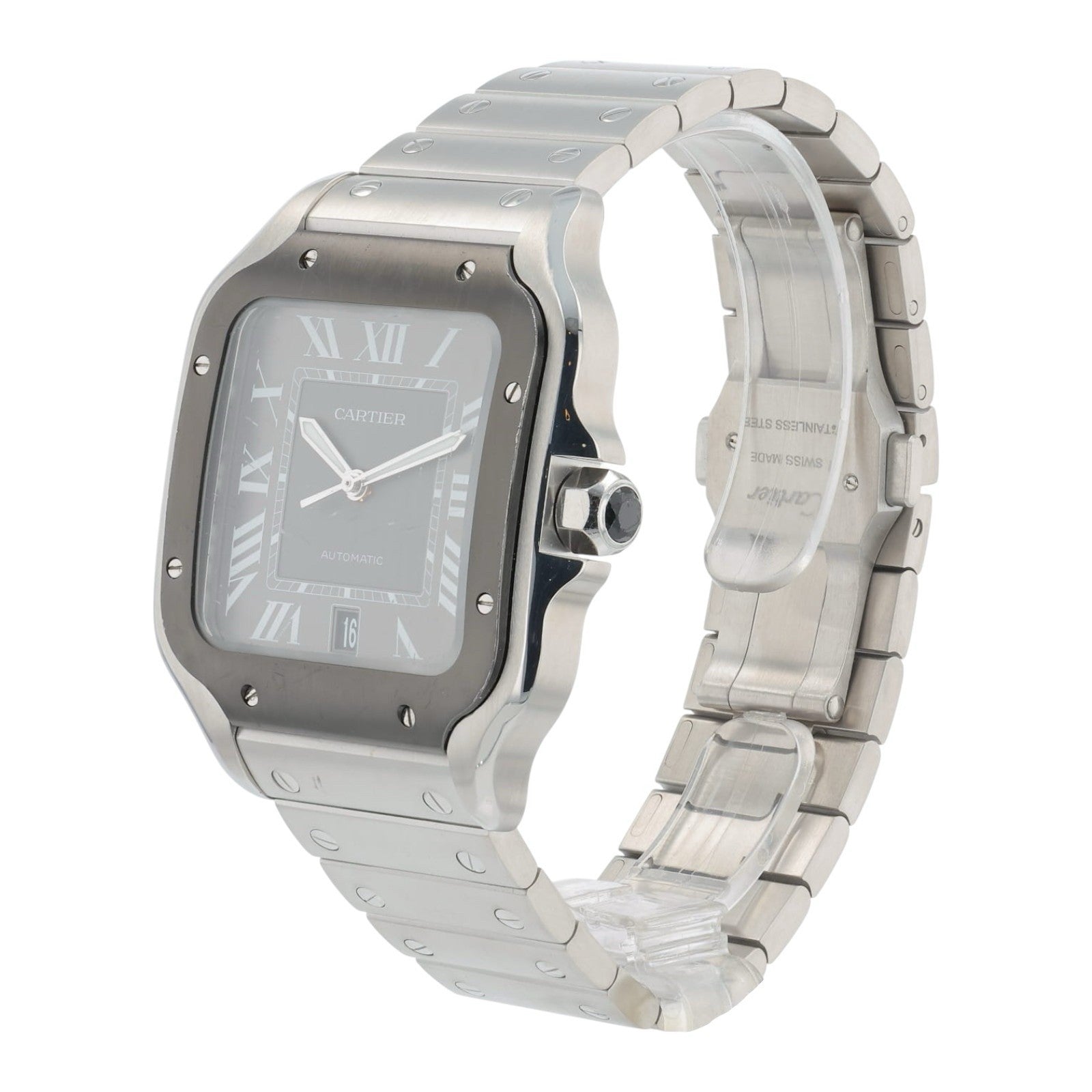 Cartier Santos Stainless Steel Gray Dial 39mm Automatic Men’s Watch WSSA0037