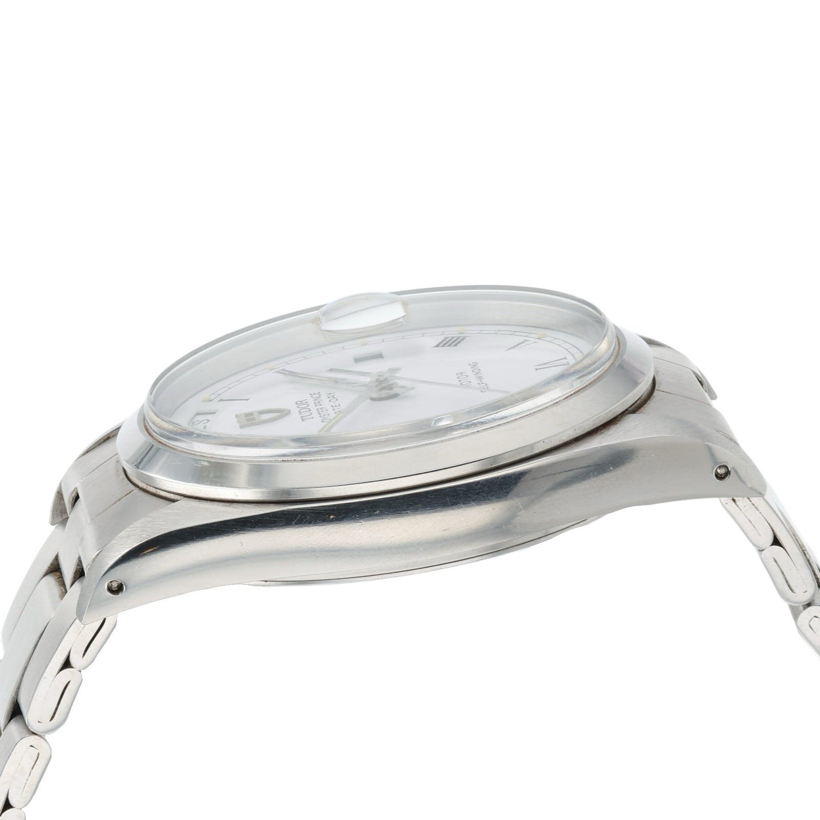 Tudor Prince Date Day Stainless Steel White Roman Dial 36mm Automatic Mens 94500