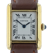 Cartier Tank White Dial Gold Plated 21mm Manual Wind Women's Watch