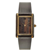 Cartier 21611 New York Tank Pallisandre De Rio Wood Dial Jumbo 1970s - Serviced