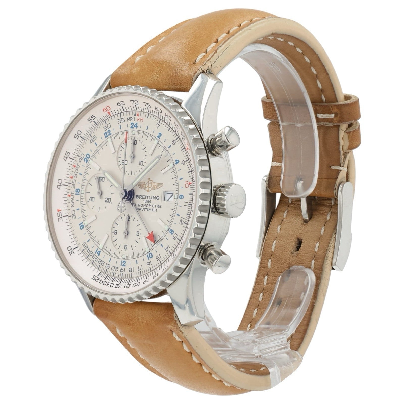 Breitling Navitimer Silver Dial Stainless Steel 46mm Automatic Mens Watch A24322