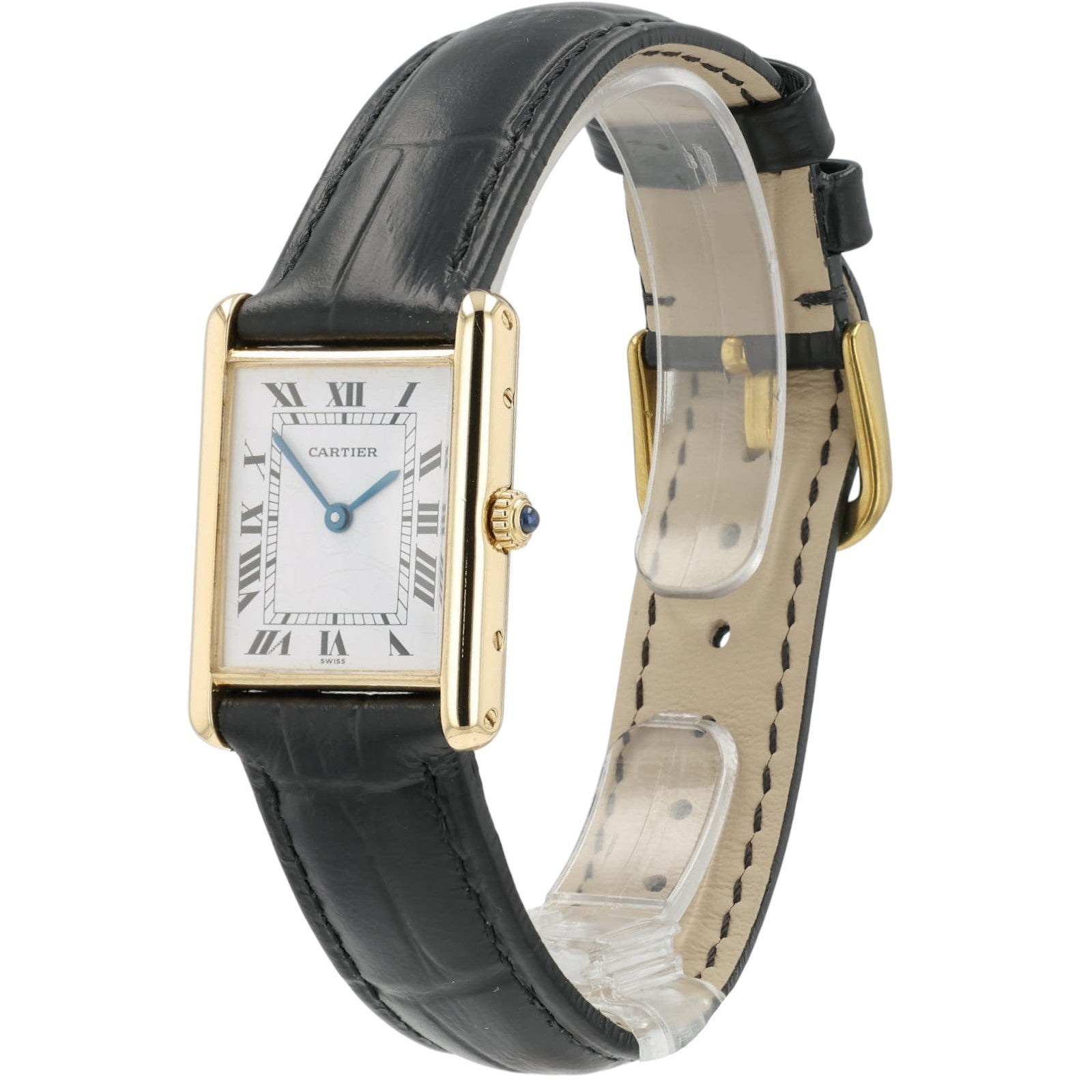 Cartier Tank Louis White Dial 18K Yellow Gold 23mm Quartz Unisex Watch 81052