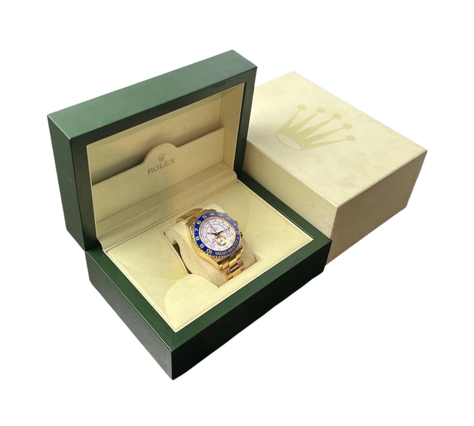 Rolex Yacht-Master II White Dial 18k Yellow Gold 44mm Automatic Men’s 116688