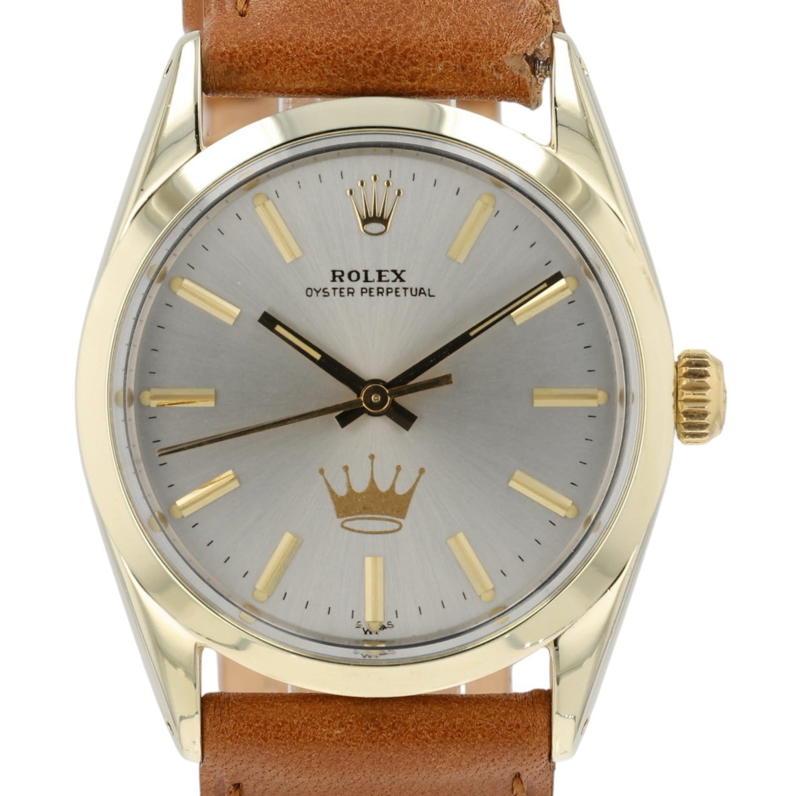 Rolex OP Hallmark Silver Dial Gold & Steel 34mm Automatic Men’s Watch 1024