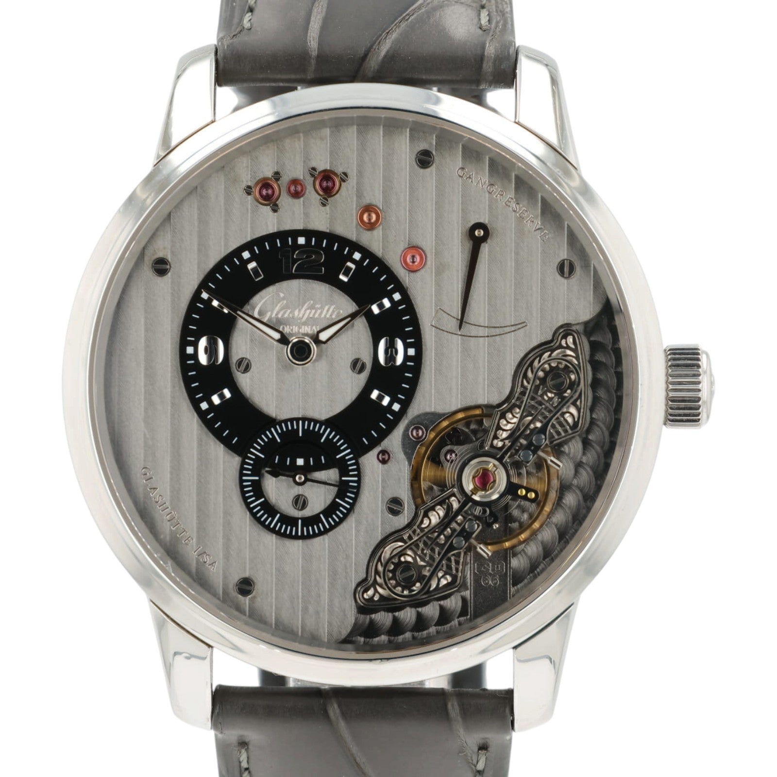Glashutte PanoInverse XL Gray Dial Stainless Steel 42mm Manual 1-66-06-04-22-05