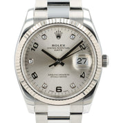Rolex Date Silver Dial Stainless Steel 34mm Automatic Unisex Watch 115234