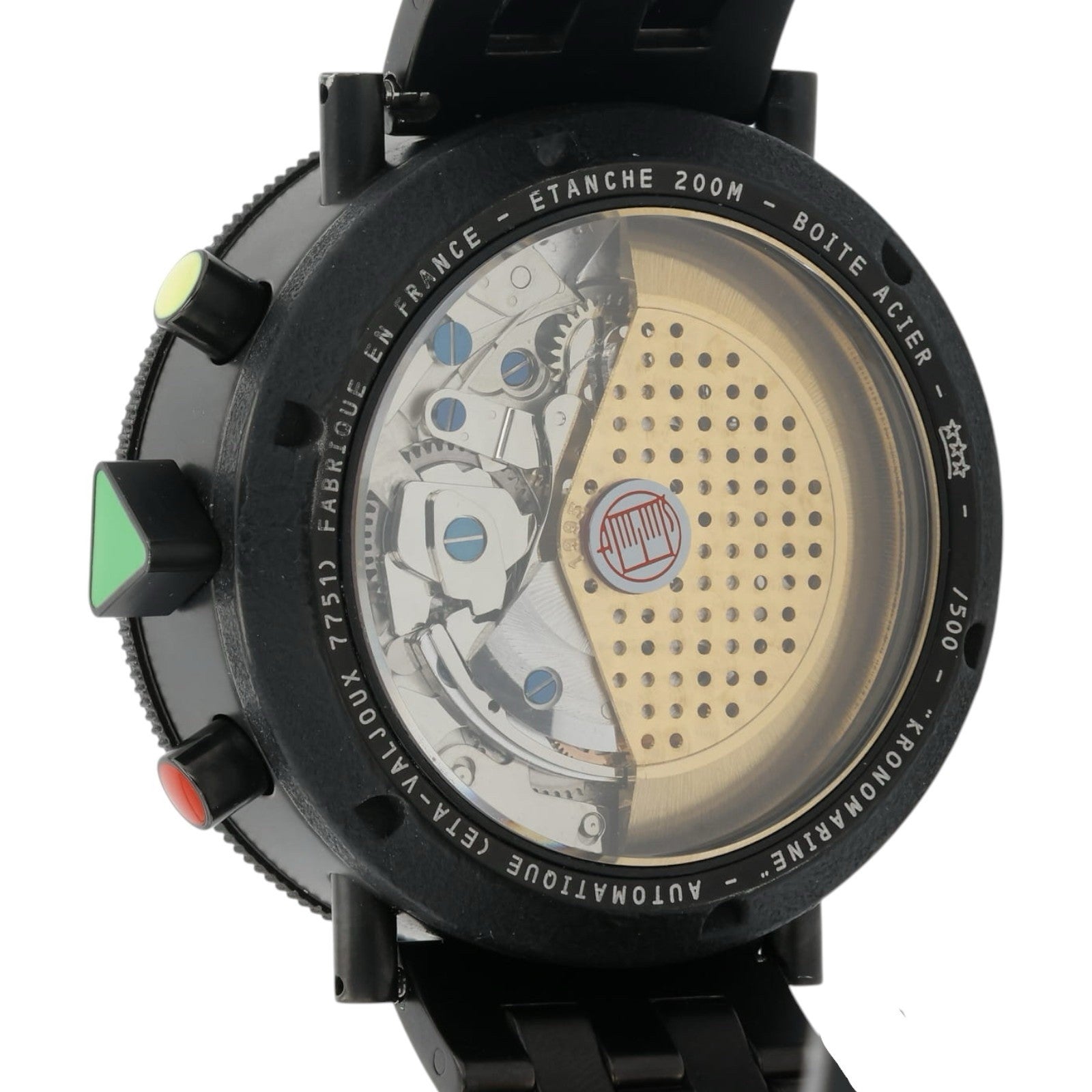 Alain Silberstein Kronomarine Black Dial Steel 40mm Automatic Men’s Watch