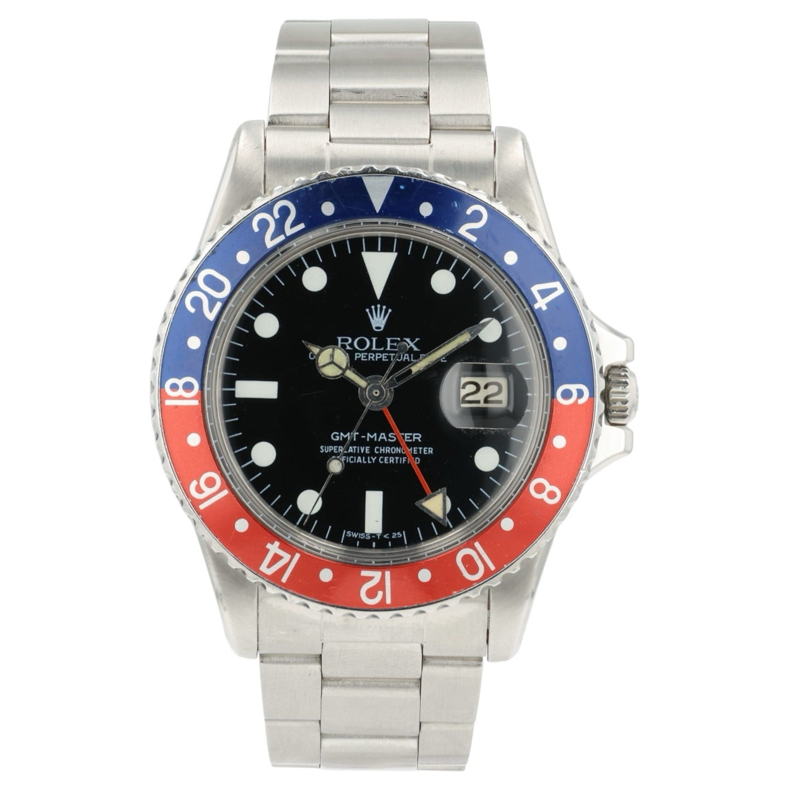 Rolex GMT Pepsi Black Dial Stainless Steel 40mm Automatic Men’s Watch 1675