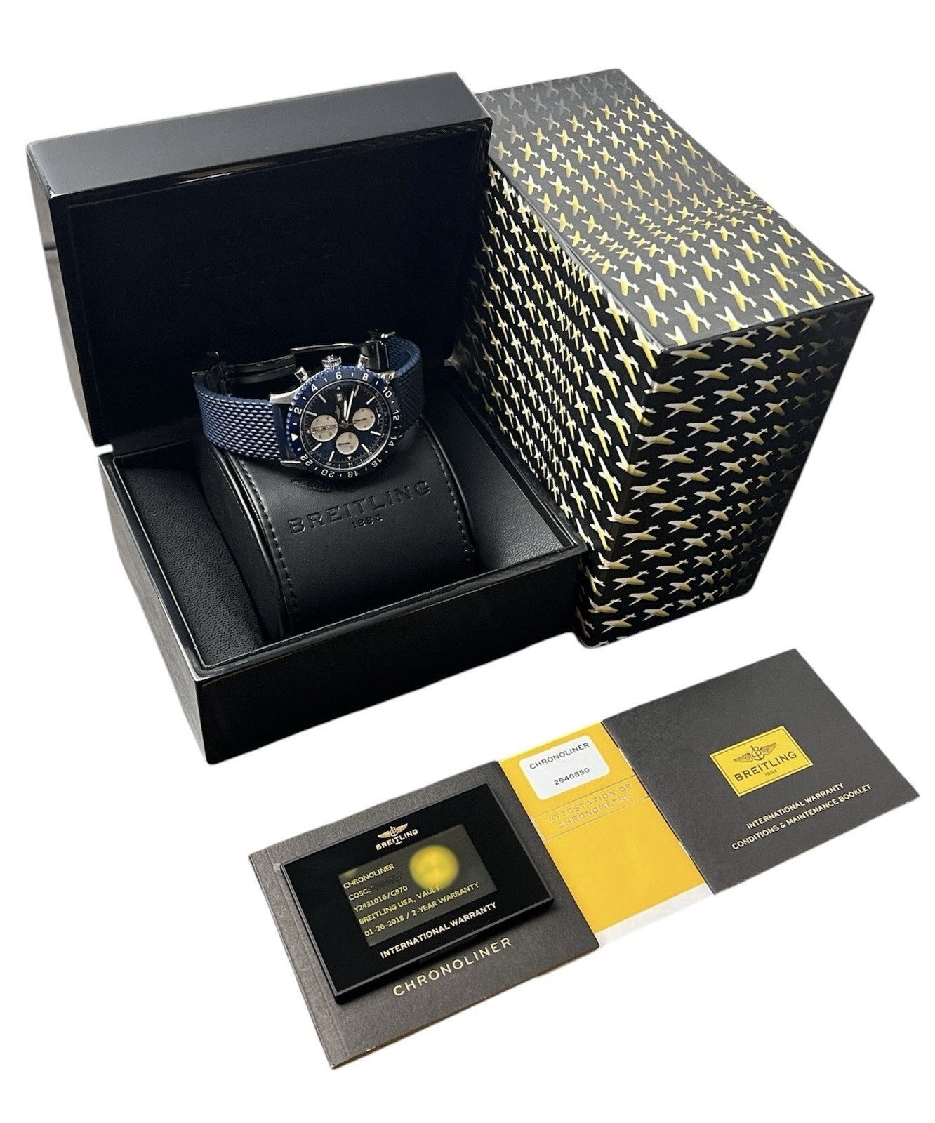 Breitling Chronoliner Blue Dial Stainless Steel 46mm Automatic Mens Watch Y24310