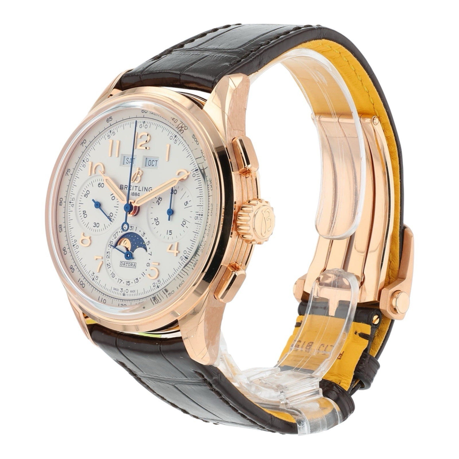 NEW Breitling Premier B25 Datora 18k Rose Gold Cream Dial 42mm Automatic RB2510