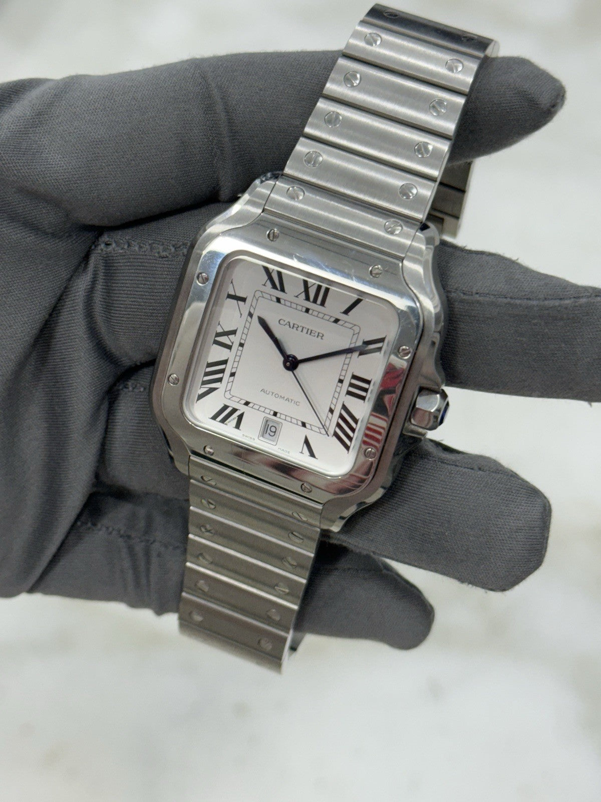 Cartier Santos Stainless Steel Silver Dial 39mm Automatic Men's Watch WSSA0018