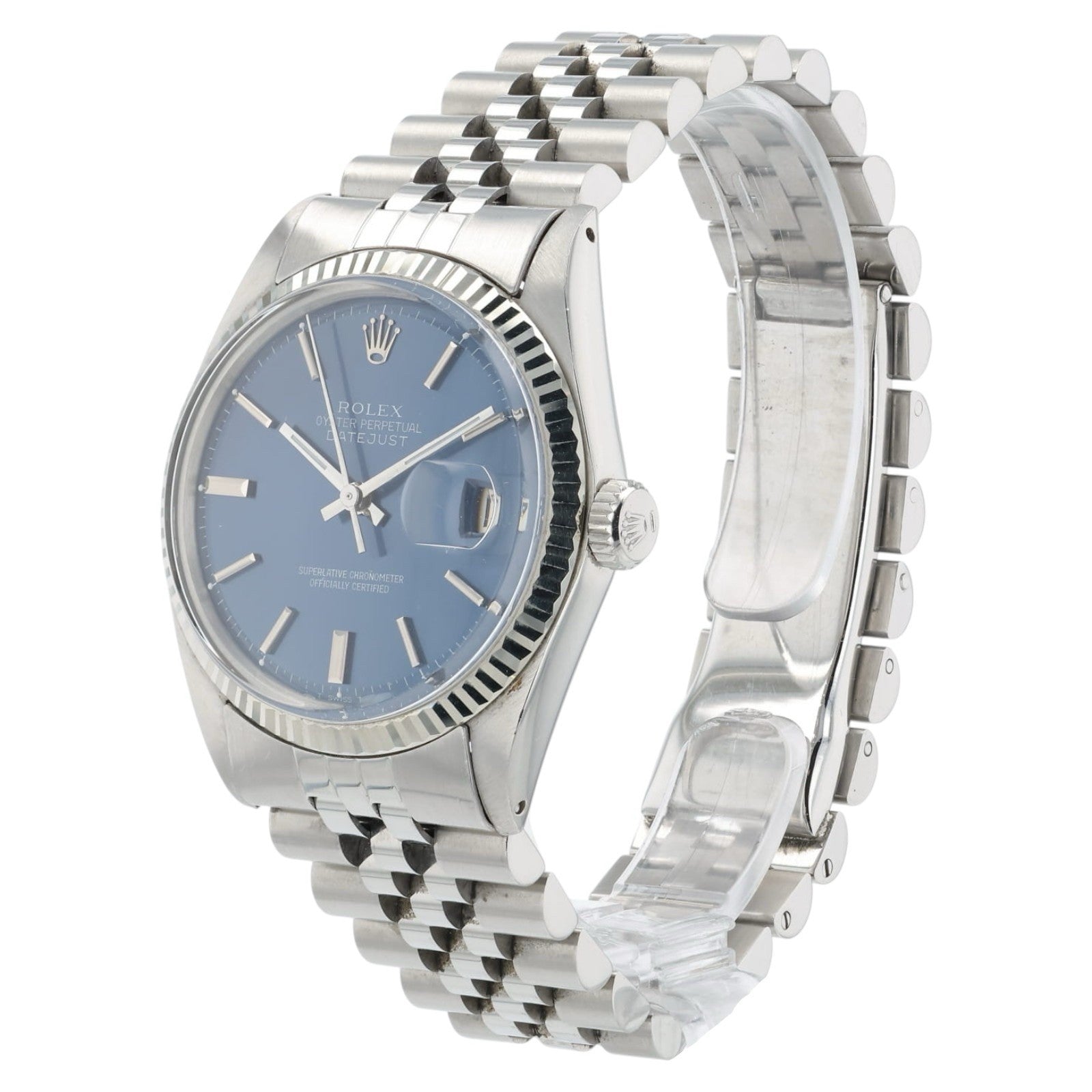 Rolex Datejust Blue Dial Stainless Steel 36mm Automatic Men's Watch 1601