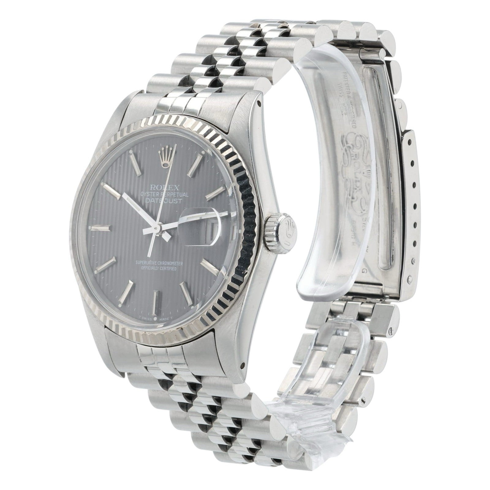 Rolex Datejust Grey Dial Stainless Steel 36mm Automatic Men’s Watch 16014