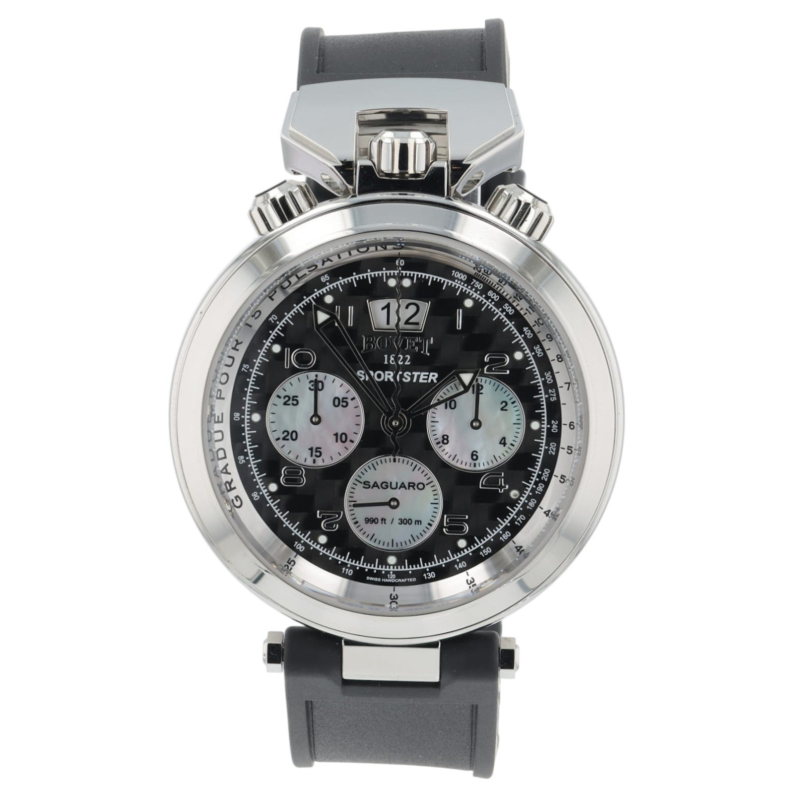 NEW 2025 Bovet Sportster Saguaro Black Carbon Dial 46mm Auto Men's Watch SP0445