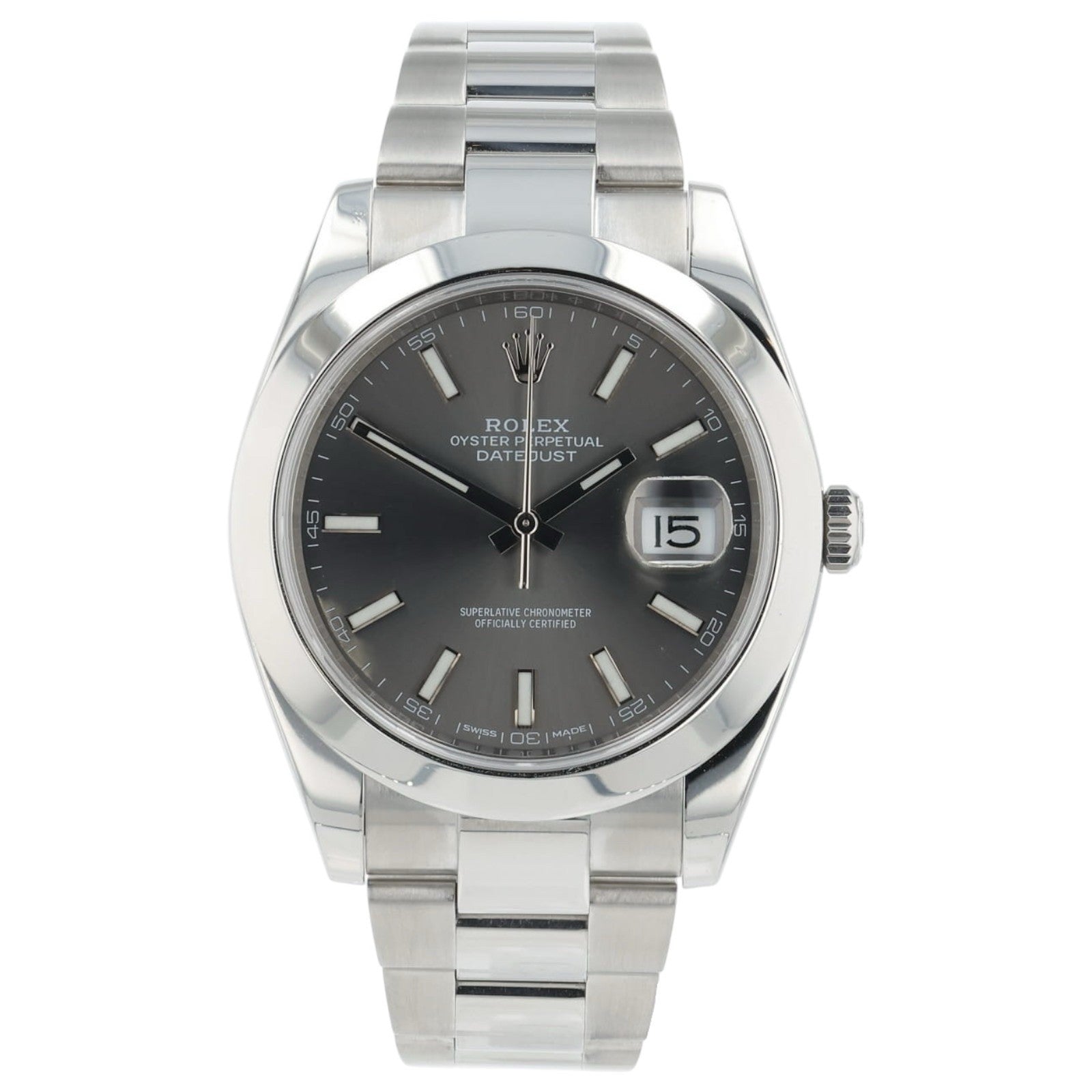 Rolex Datejust Stainless Steel Gray Dial 41mm Automatic Movement Men’s 126300