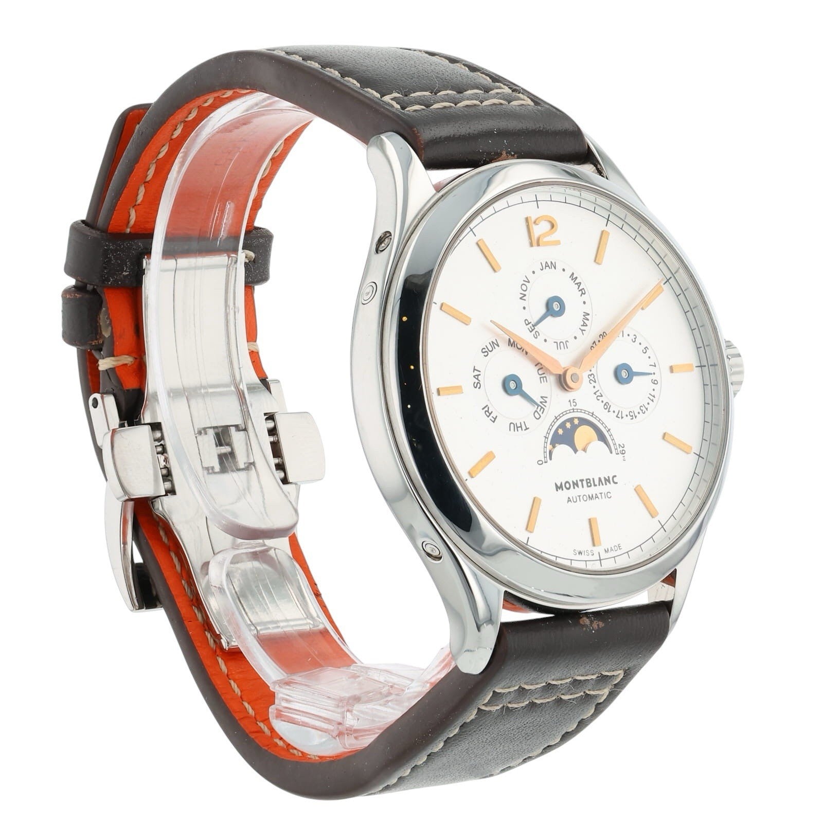 Montblanc Heritage Annual Calendar Steel Silver Dial 40mm Automatic Mens 112534