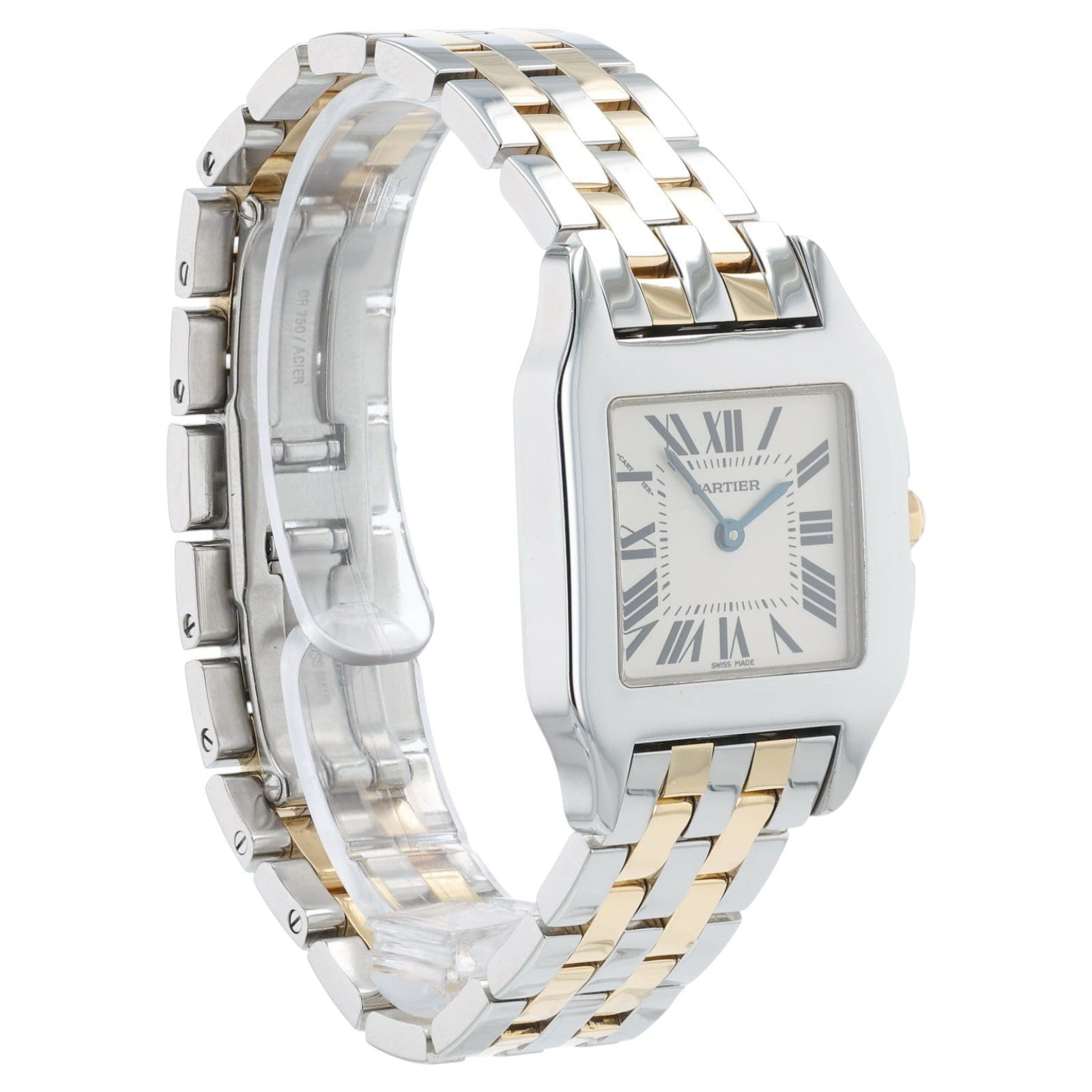 Cartier Santos Demoiselle Silver Dial Gold & Steel 27mm Quartz Women's W25067Z6