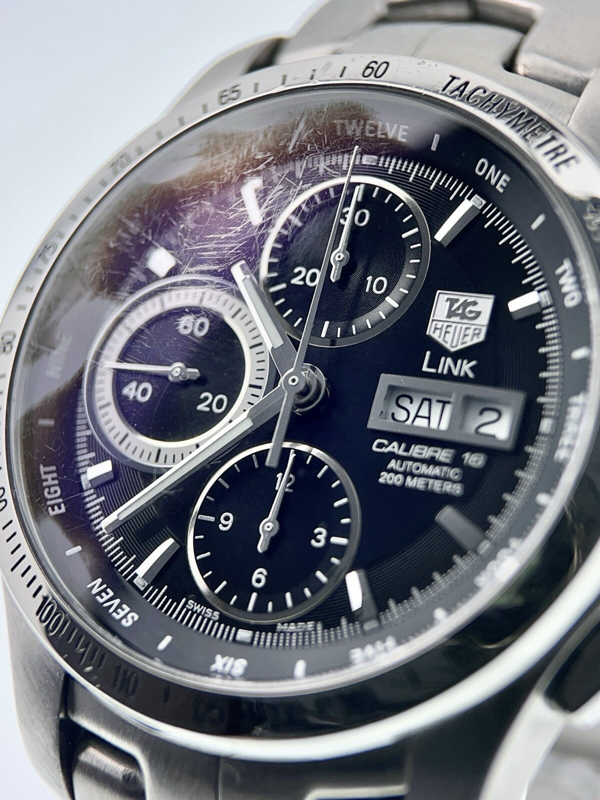 Tag Heuer Link Stainless Steel Black Dial 42mm Automatic Men's