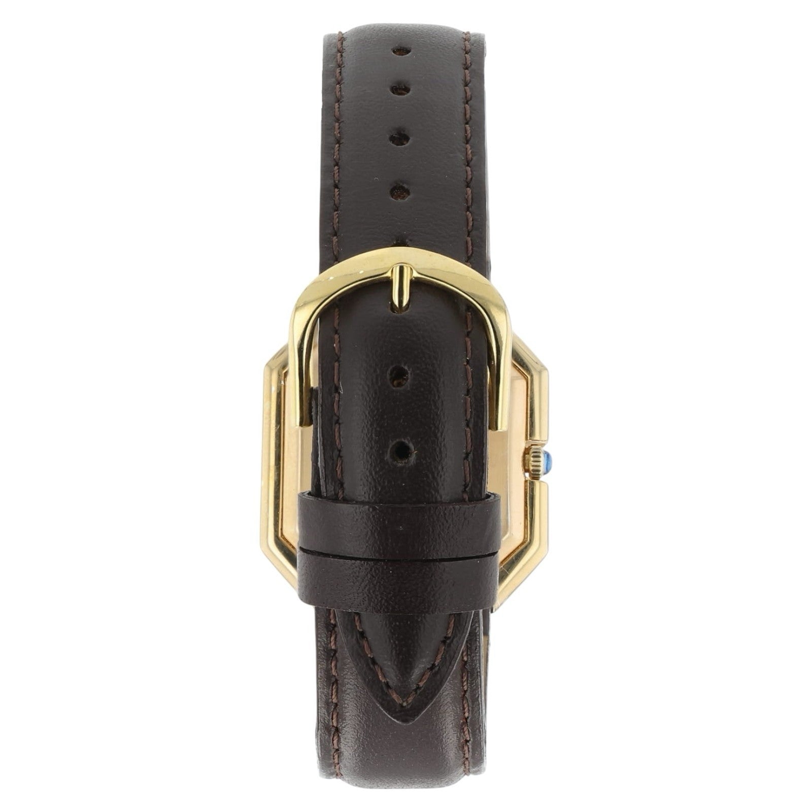 Cartier Cienture Steel-Gold Plated White Dial 30x32mm Manual Wind Unisex Watch