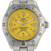 Breitling Superocean Stainless Steel Yellow Dial 41mm Automatic Mens A17345