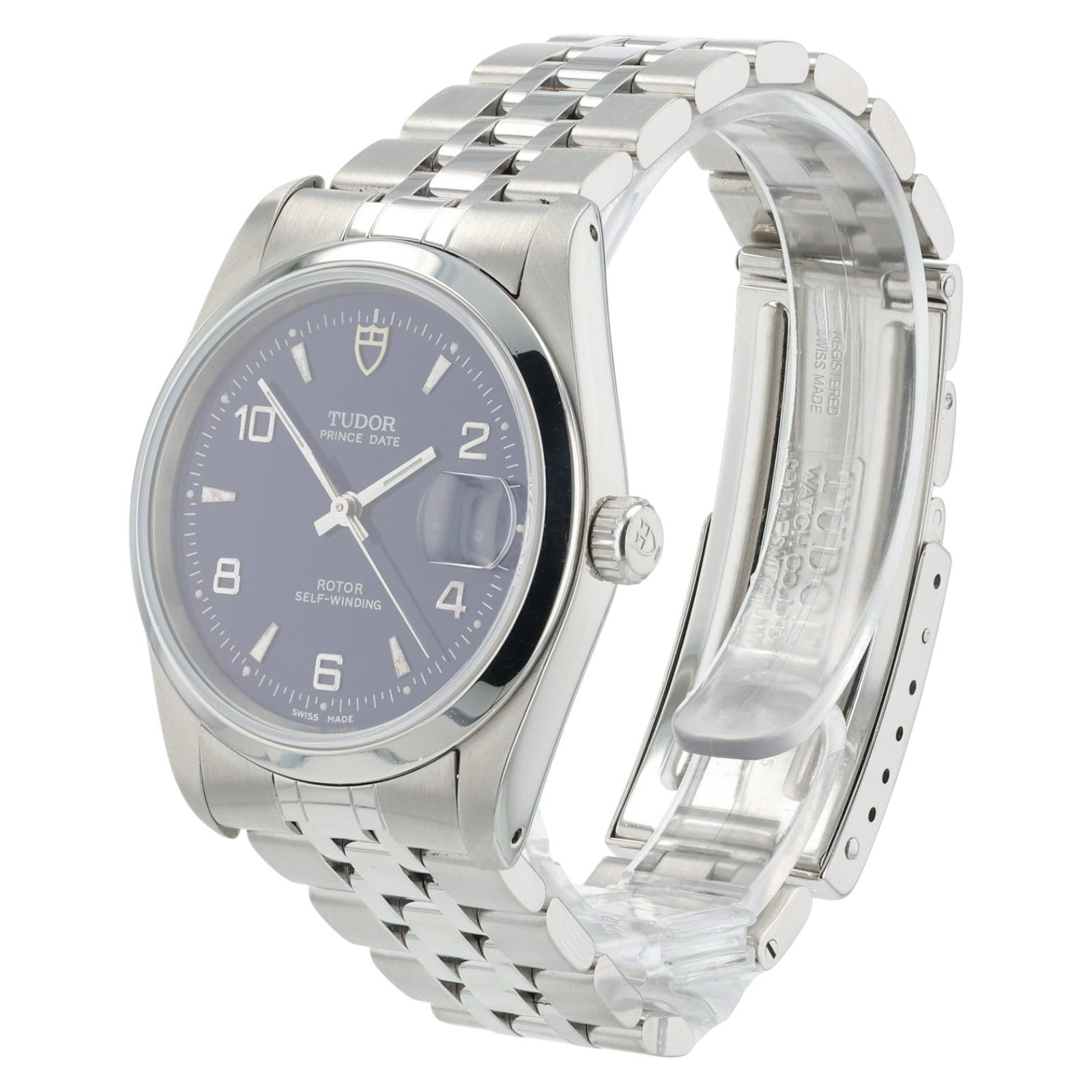 Tudor Prince Blue Dial Stainless Steel 34mm Automatic Movement Mens Watch 74000N