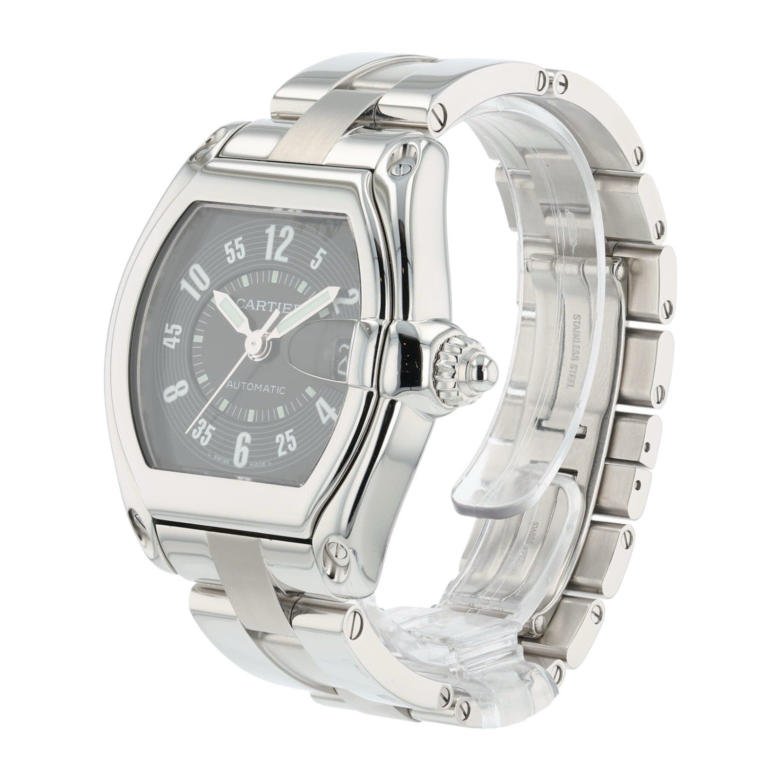 Cartier Roadster Black Dial Men's Stainless Steel Automatic Watch 2510