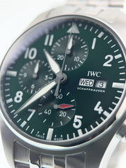 IWC Pilot Stainless Steel Green Dial 41mm Automatic Movement Men's Watch IW38804