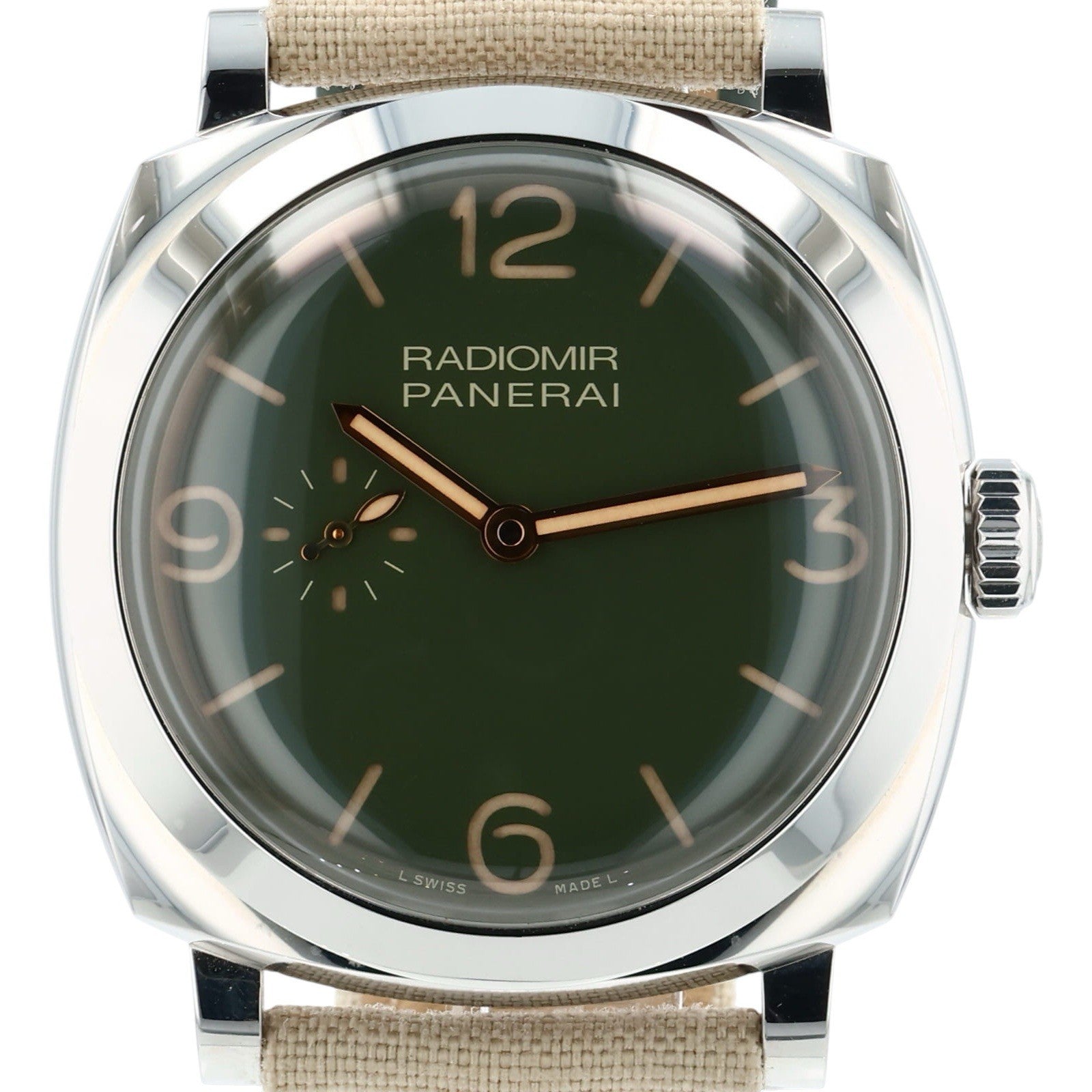 Panerai Radiomir Stainless Steel Green Dial 45mm Automatic Mens Watch PAM00995