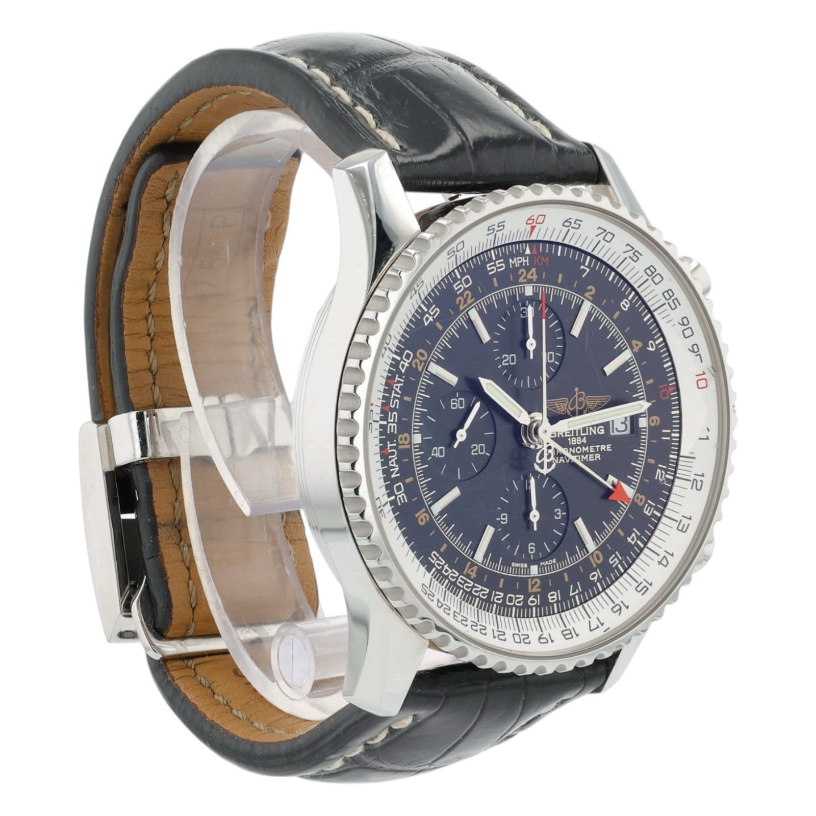 Breitling Navitimer GMT Black Dial Steel 46mm Automatic Men’s Watch A24322