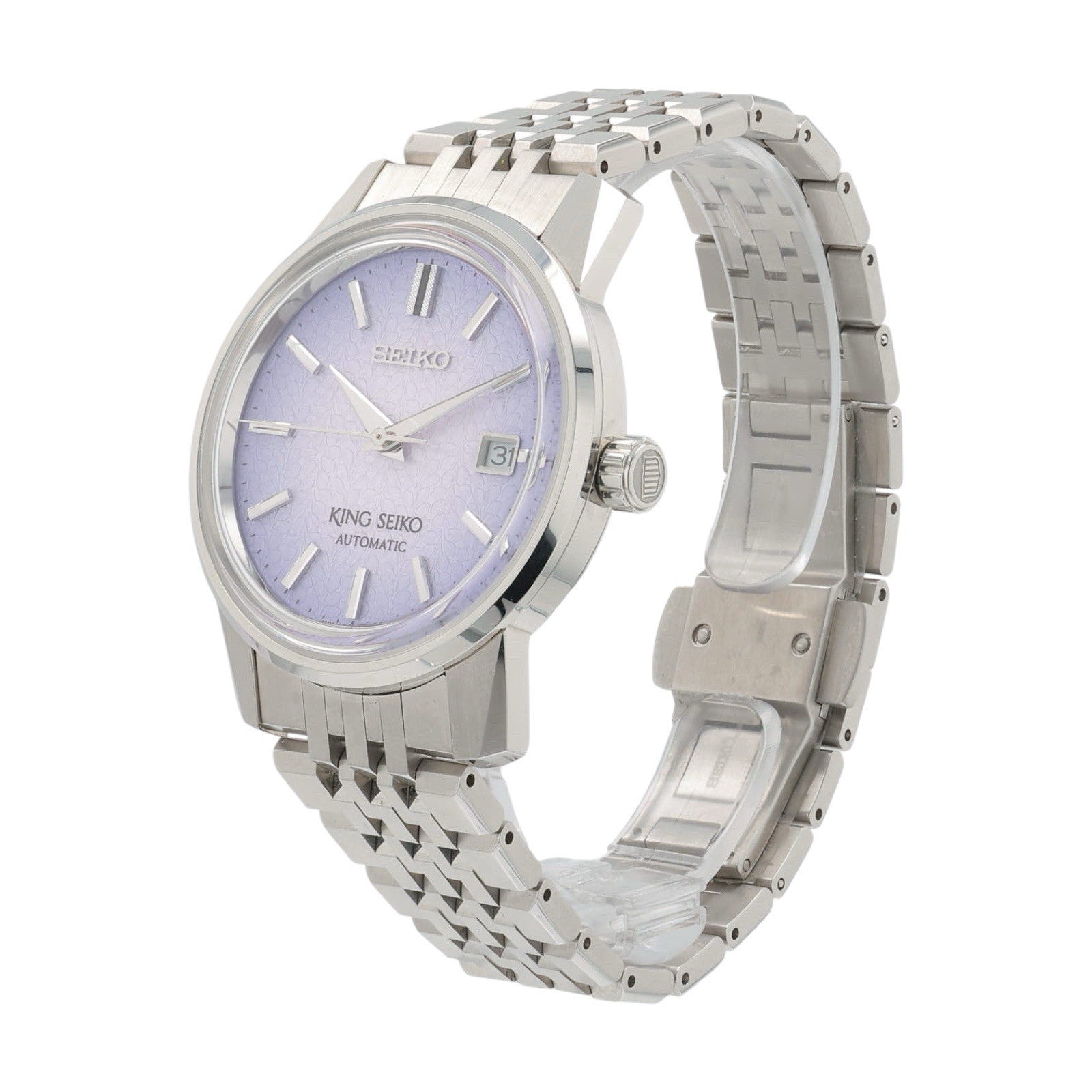 Seiko King Stainless Steel Purple Dial 38mm Automatic Men’s Watch SDKA015