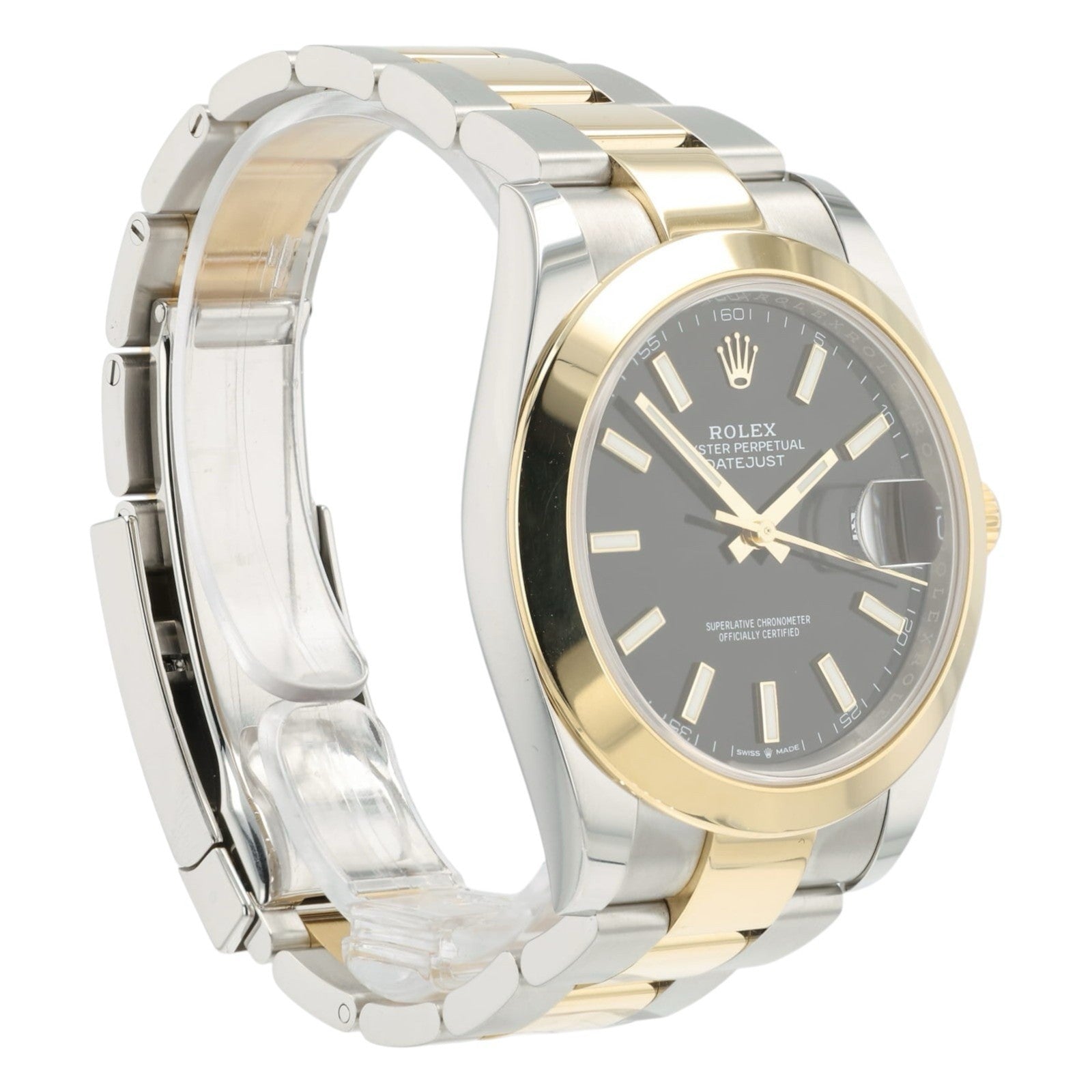 Rolex Datejust Two Tone Black Dial Gold & Steel 41mm Automatic Mens Watch 126303