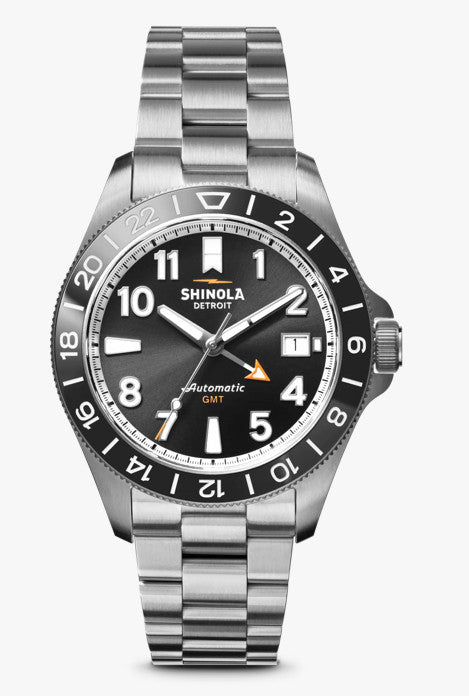 NEW 2026 Shinola Monster GMT Automatic 40mm Black Dial Steel Watch S0120267028