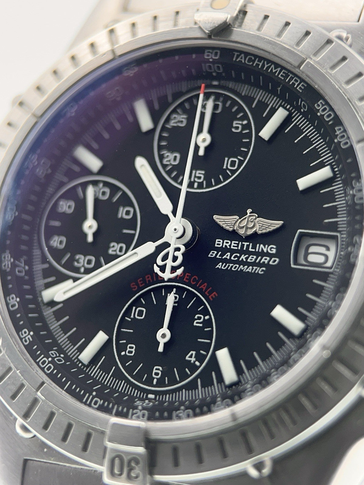 Breitling Blackbird Stainless Steel Black Dial 39mm Automatic Mens Watch A13350