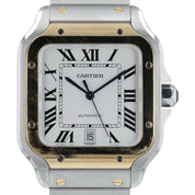 Cartier Santos Gold & Steel Silver Dial 39mm Automatic Men's Watch W2SA0006