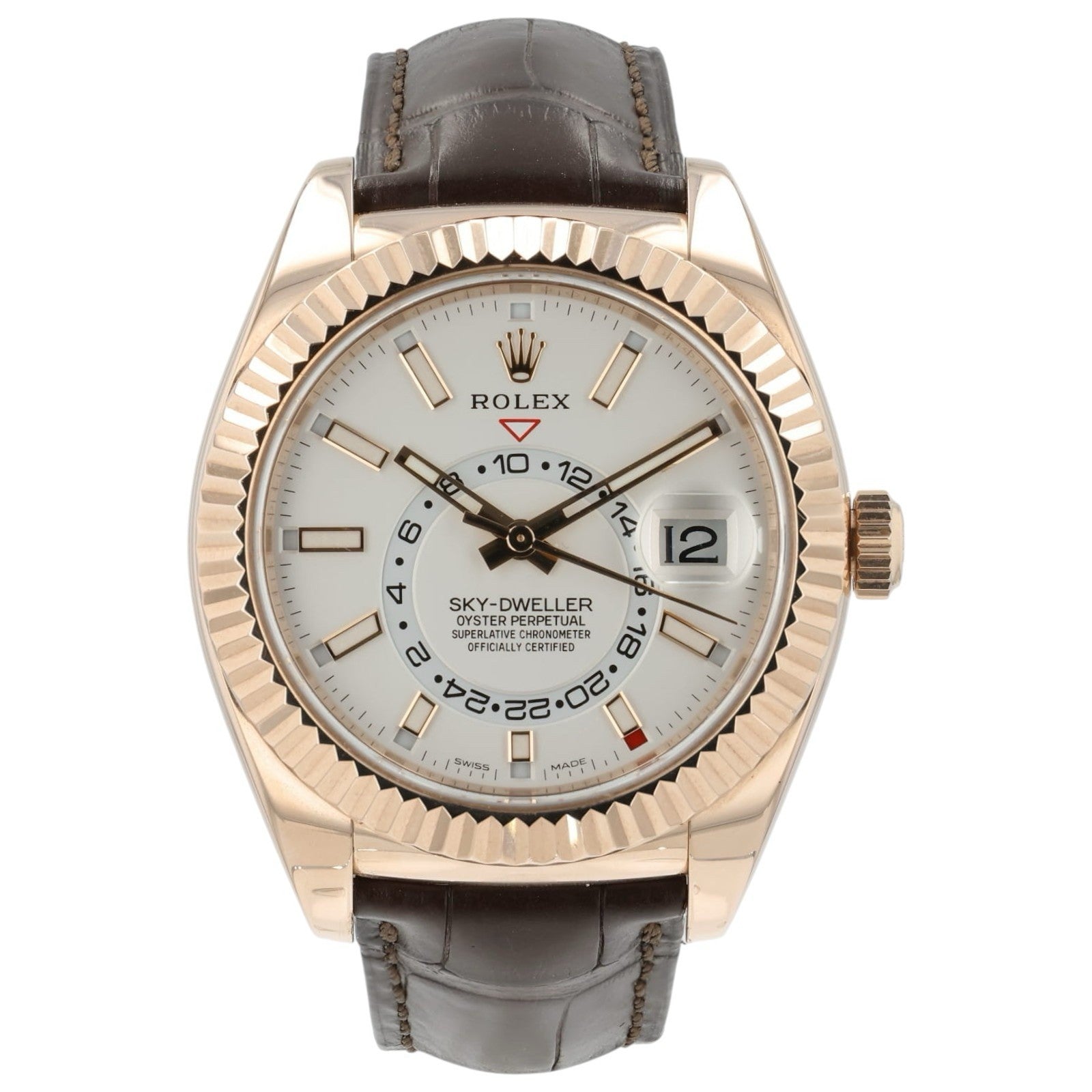 Rolex Sky-Dweller White Dial 18k Rose Gold 42mm Automatic Men’s Watch 326135