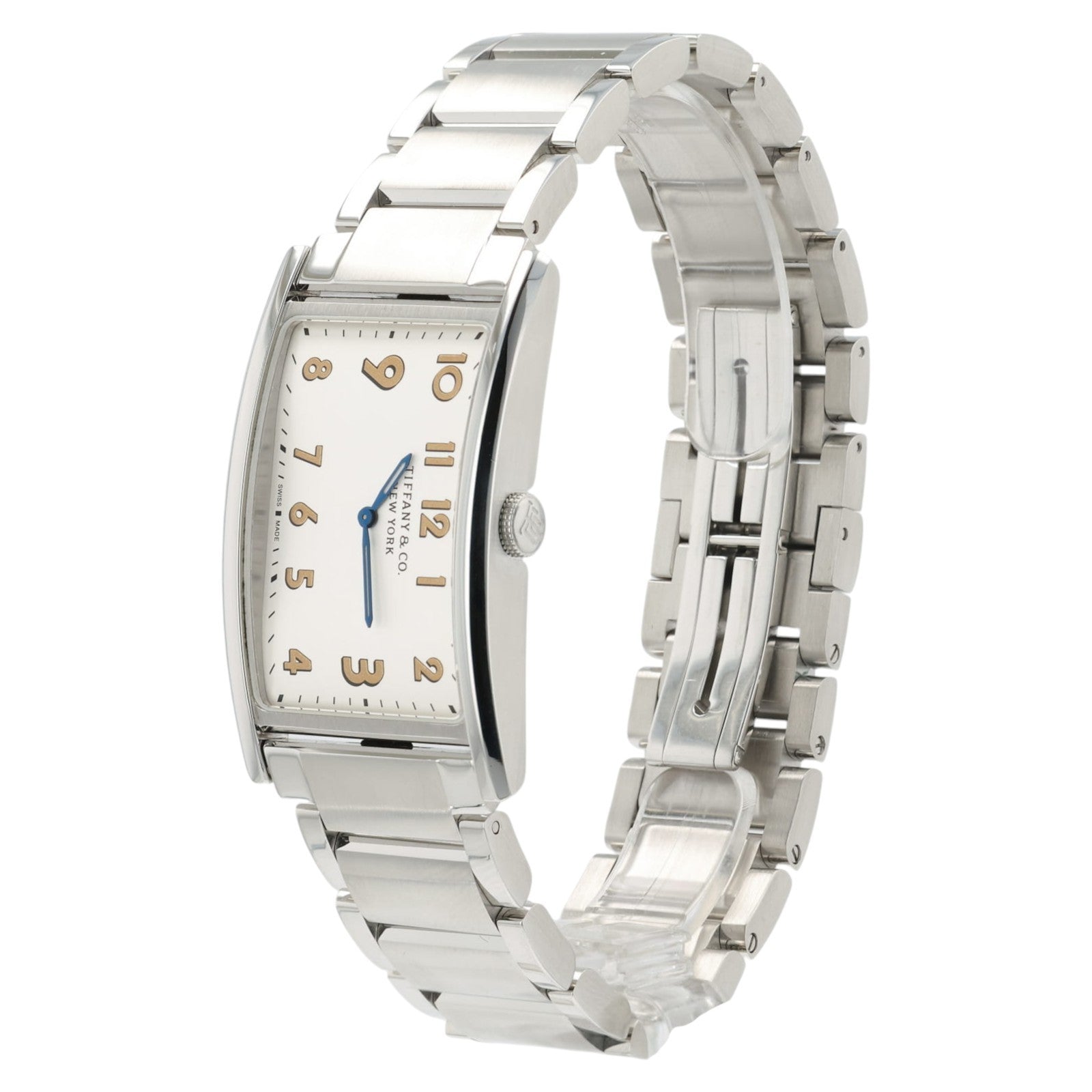 Tiffany East West Silver Color Dial Stainless Steel 22x37mm Quartz Unisex Watch