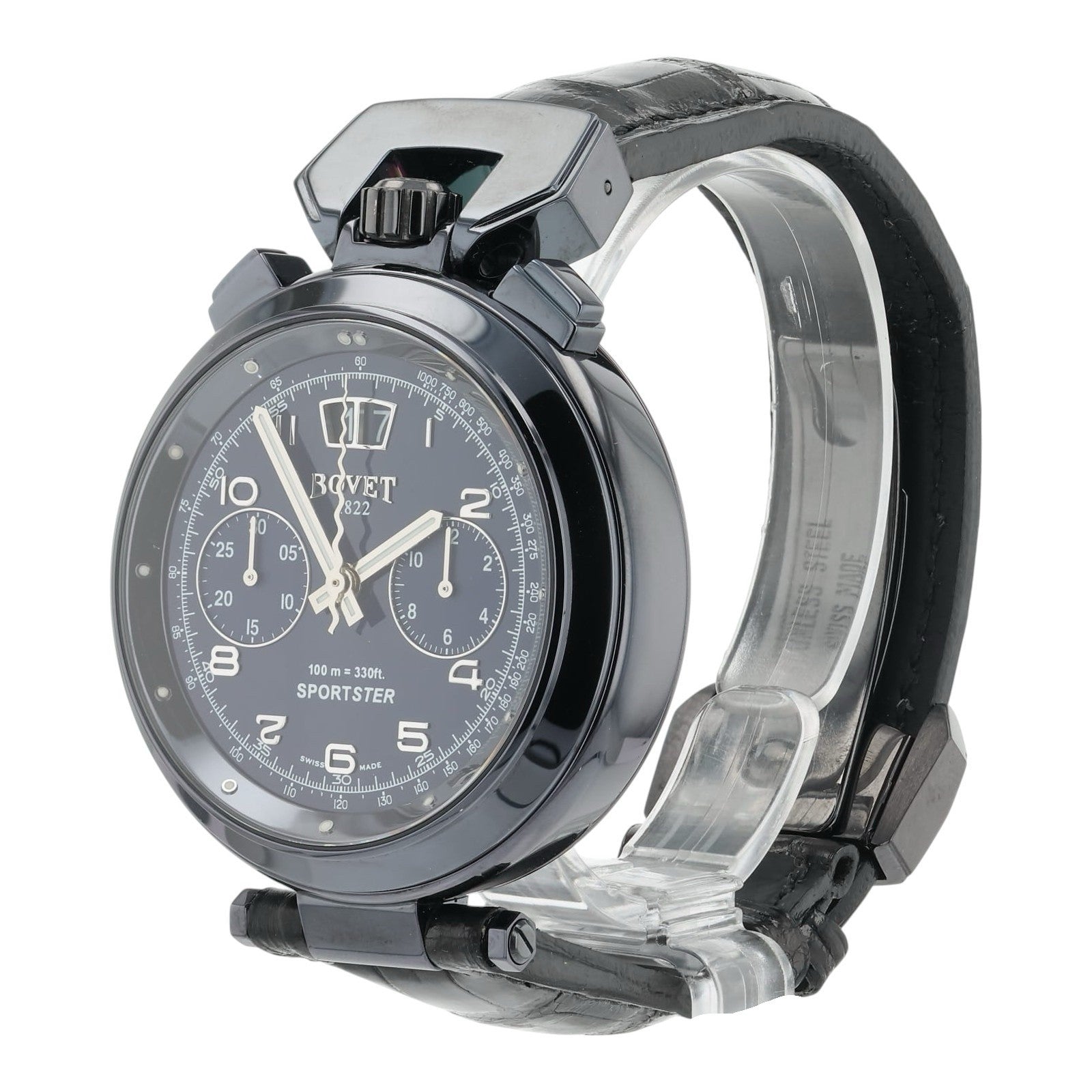 NEW 2025 Bovet Sportster Stainless Steel Blue Dial 44mm Automatic Mens SP0336