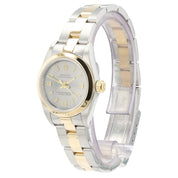 Rolex Oyster Silver Dial 18k Yellow Gold & Steel 24mm Automatic Women's 76183
