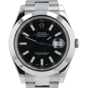 Rolex Datejust Black Dial Stainless Steel 41mm Automatic Men’s Watch 116300