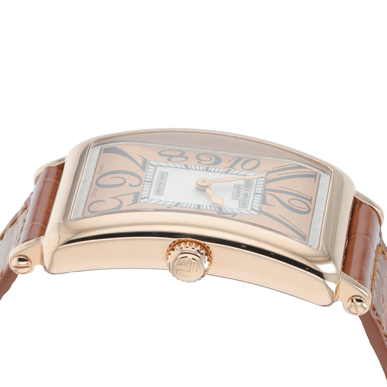 Franck Muller Long Island 18k Rose Gold Salmon Dial 36x26mm Quartz Watch 952QZ